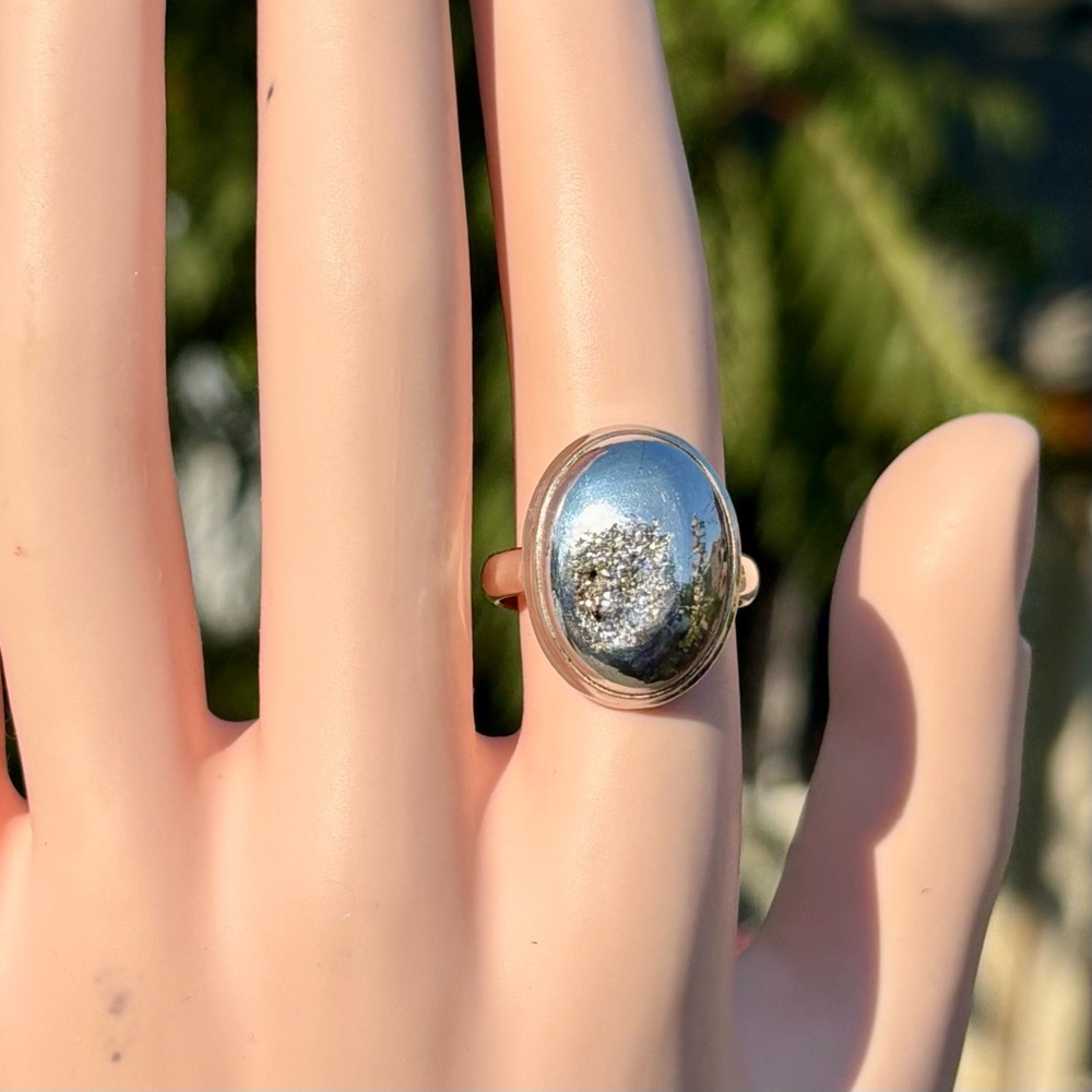 Platinum Aura Druzy Ring - Picture 9 of 14
